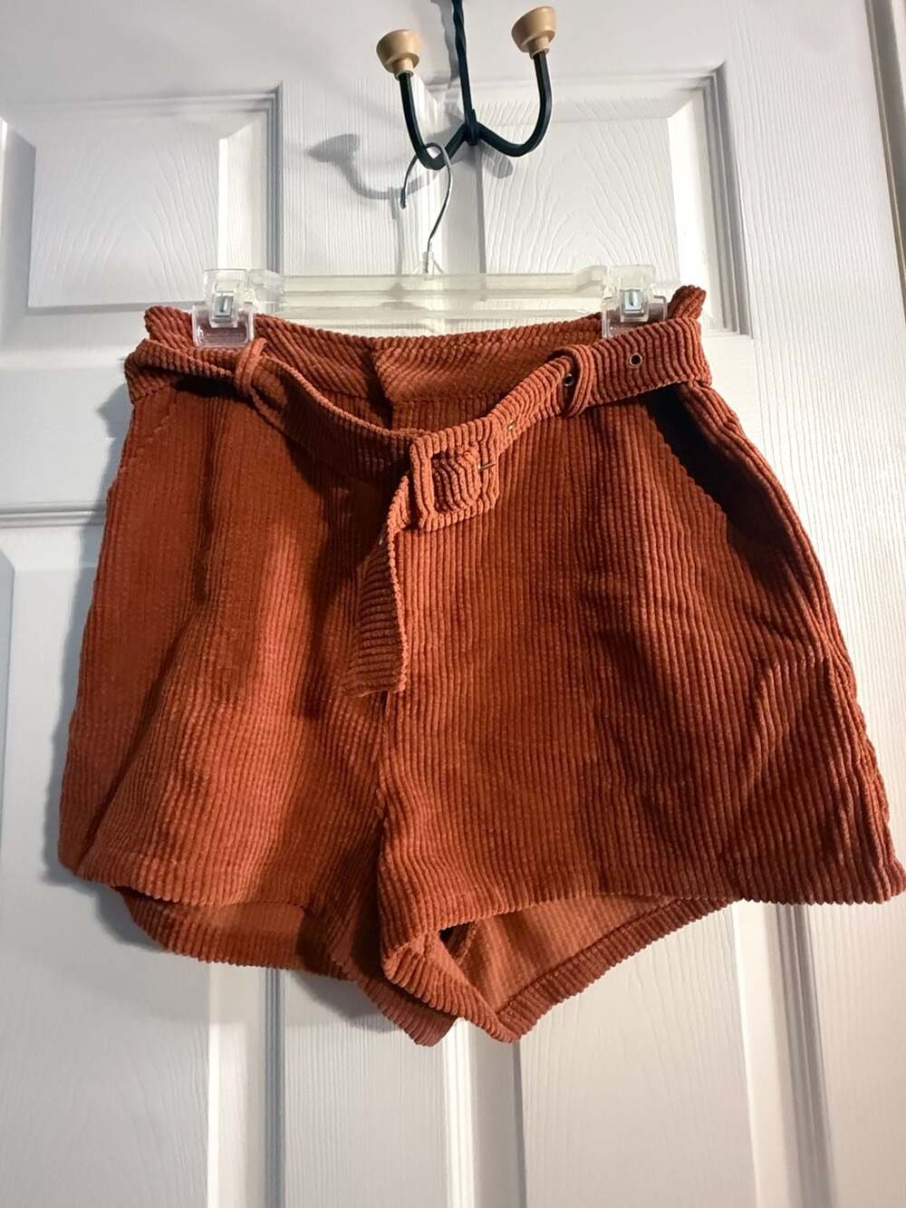 Altar'd State Rust Orange Corduroy Paperbag High Waisted Shorts Size M